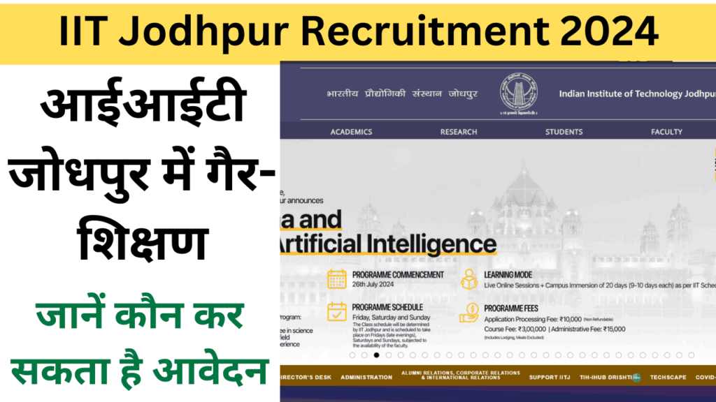 IIT Jodhpur Recruitment 2024