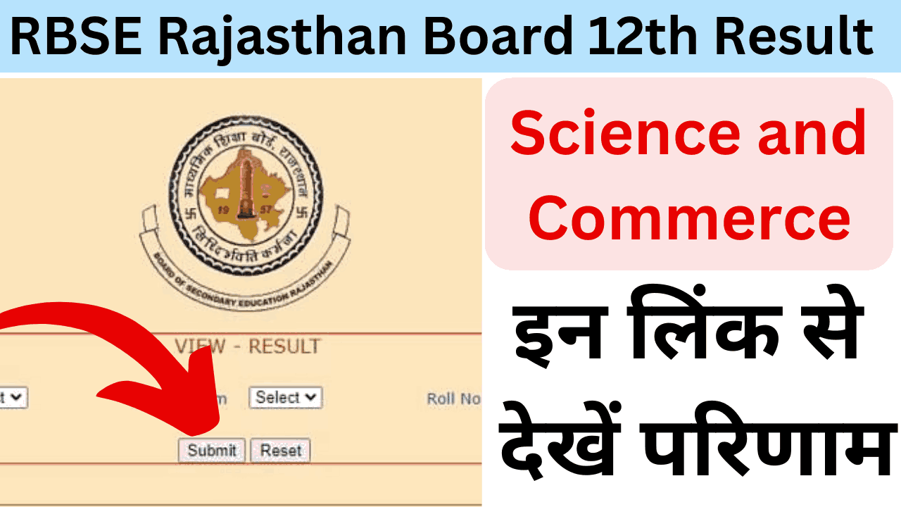 RBSE Rajasthan Board 12th Result 2024