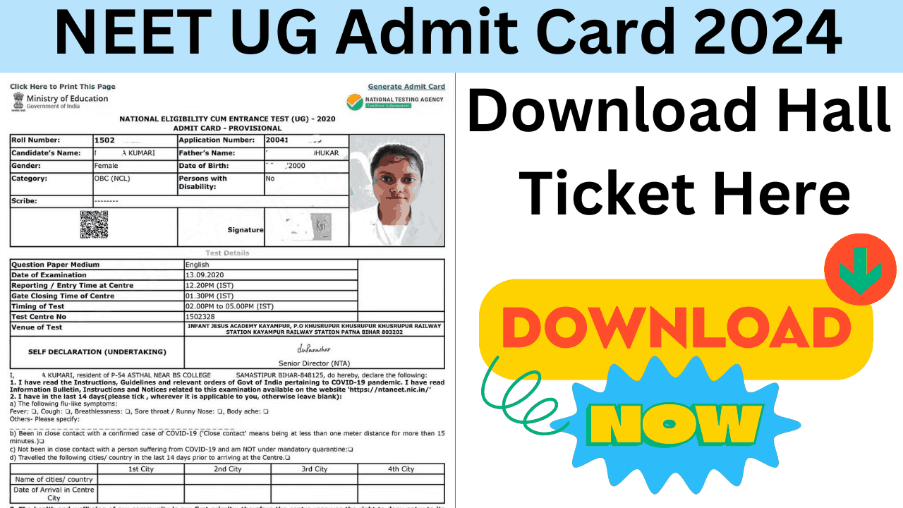 NEET UG Admit Card 2024